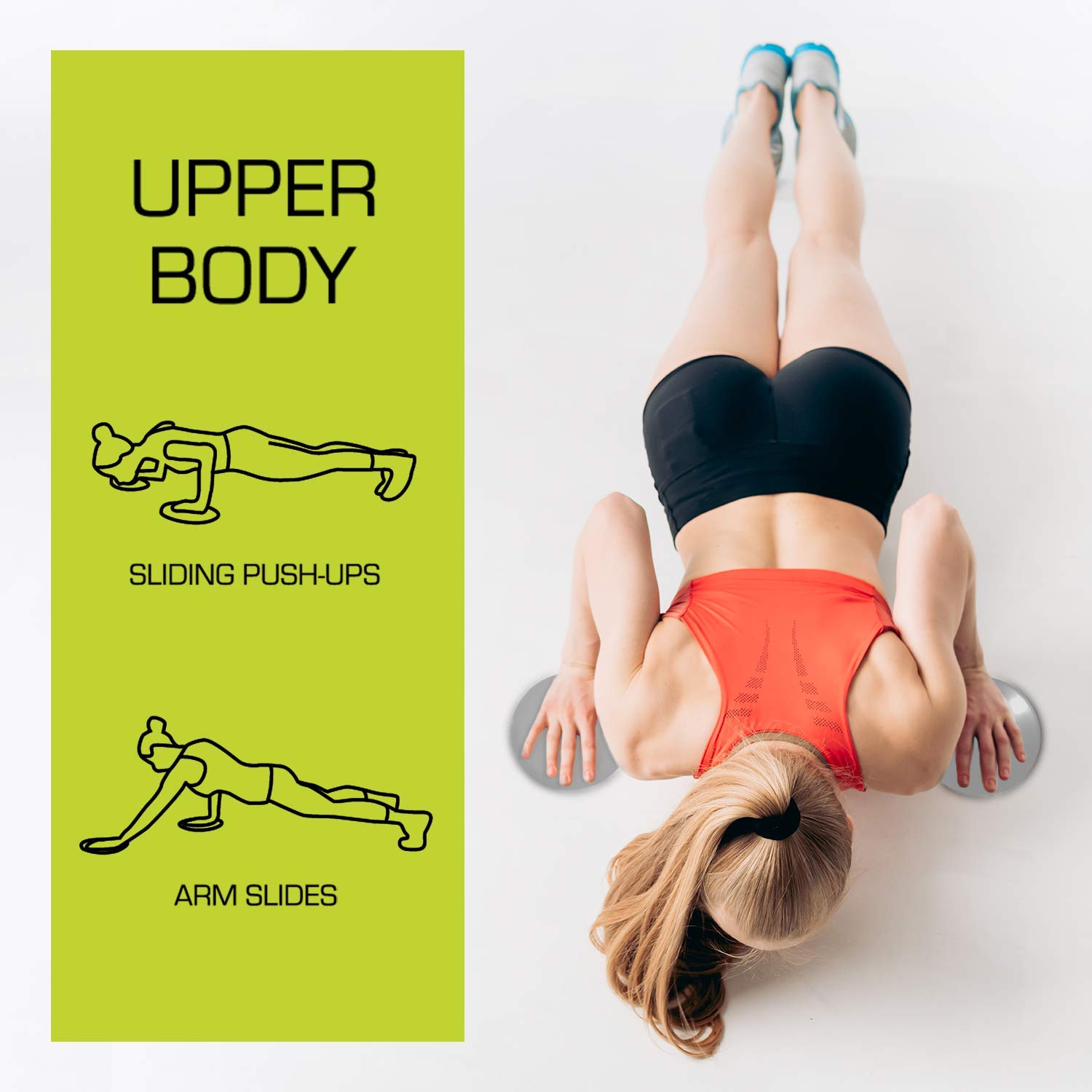 Nicole Miller Exercise Sliders for Fitness Workout [2PK], Double Sided Gilder Strength Slides Discs Work Smoothly on Any Surface for Stretch Strength Core Exercise - Image 4