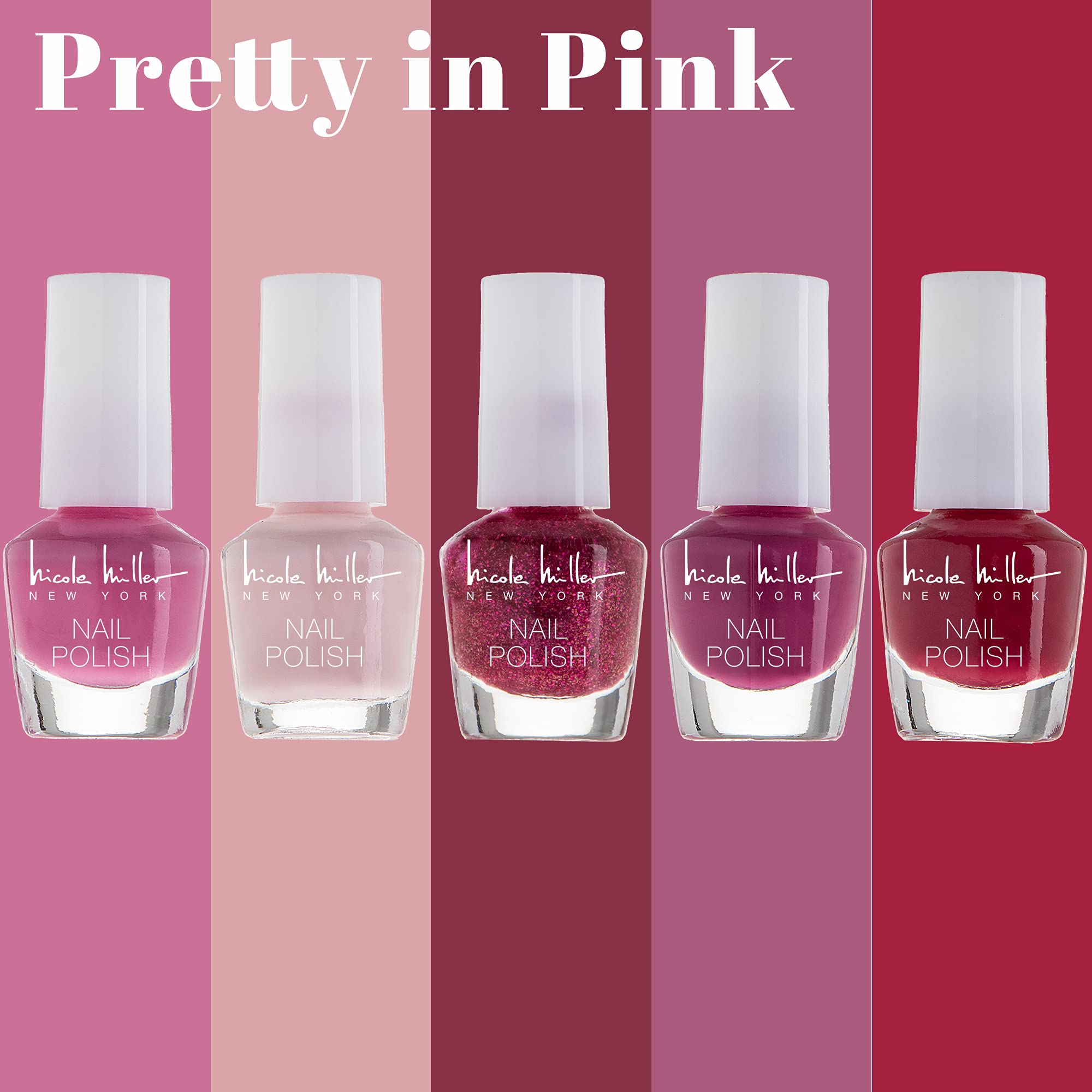 Nicole Miller Mini Nail Polish Set – Glossy, Vibrant Colors for Fingernails & Toenails, Floral Collection - Image 4