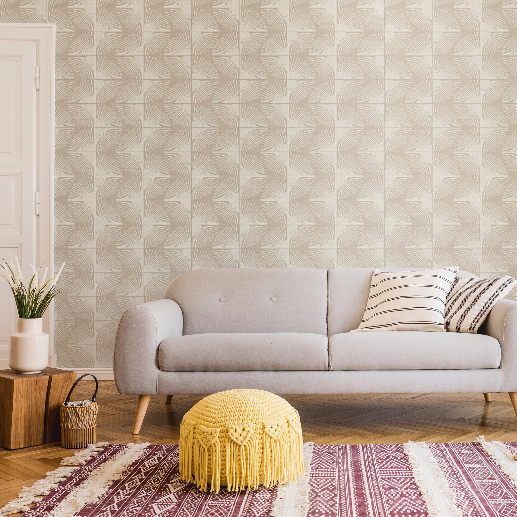 Nicole Miller New York Fluted Geo Twine Peel & Stick Wallpaper - Image 3